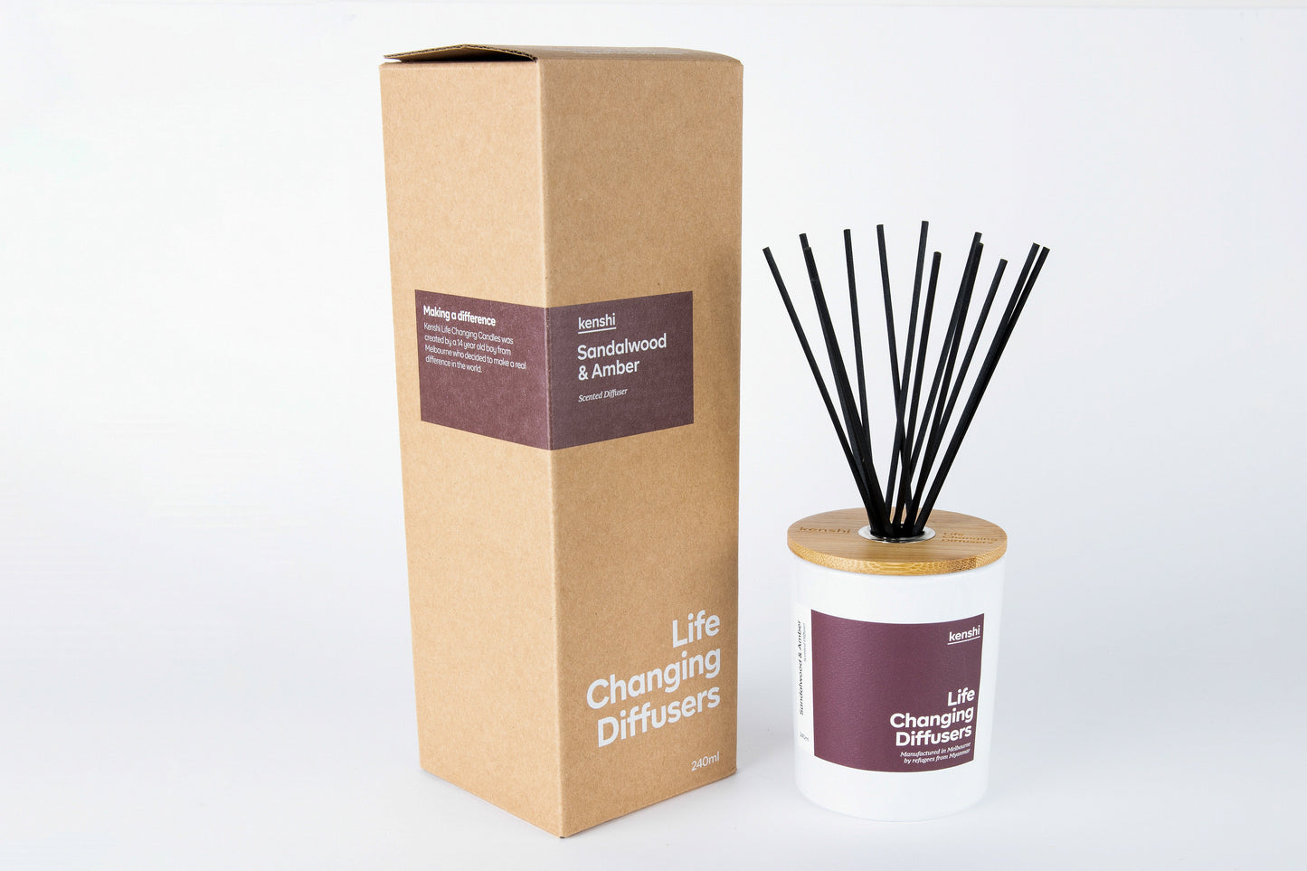 Sandalwood and Amber Diffuser 240ml for Zimele